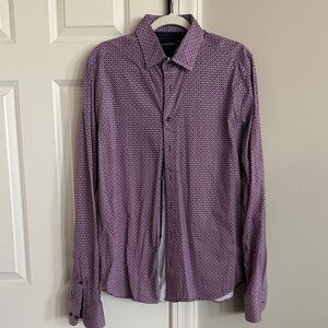 Stone Rose Purple Geometric Long-Sleeve Dress Shirt